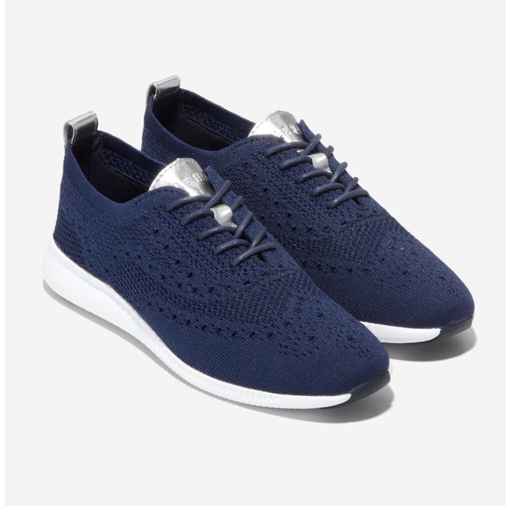 Cole Haan Zerogrand Womens Stitchlite Wingtip Oxford Shoes Size 8 Navy Blue